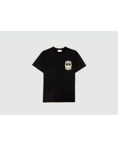 Avnier Camiseta ondas radio fuente - Negro
