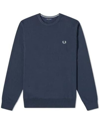 Fred Perry Classic Crew Neck Jumper Shaded Navy M - Blue