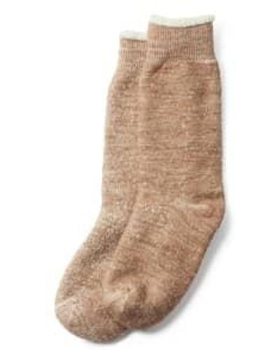 RoToTo Double Face Crew Socks Camel / L - Natural