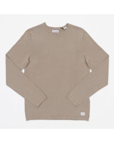 Jack & Jones Crew Knit Pullover In Beige - Gray