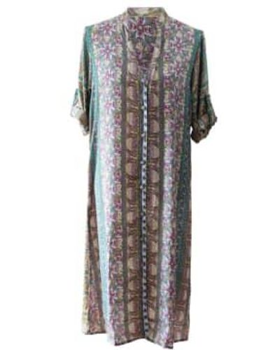 Powell Craft Robe chemise boutonnée 'Willow' - Gris