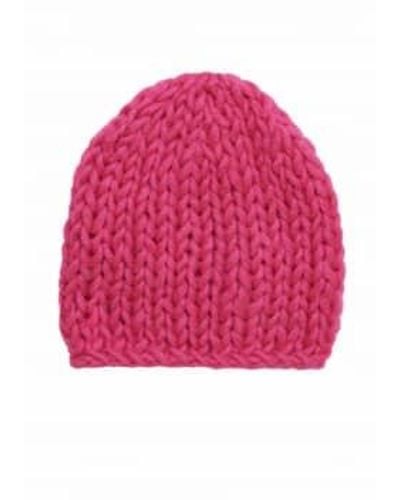 People Tree Chunky Knit Hat Onesize - Pink