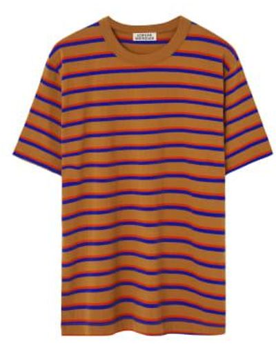Loreak Caramel Stripe Zelai T-shirt M - Orange