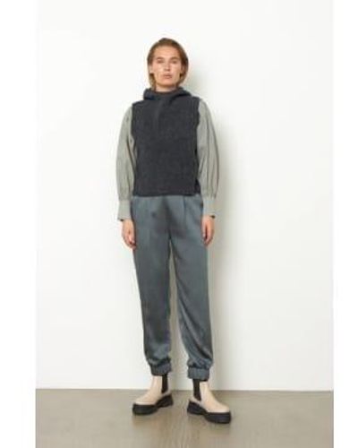 Second Female Graphite Omella Knit Hoodie Vest - Blu