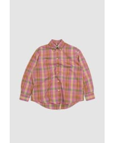 sunflower Button Down Shirt Check M - Red