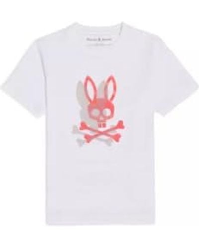 Psycho Bunny T-shirt graphique en pointillé chicago hd - Blanc