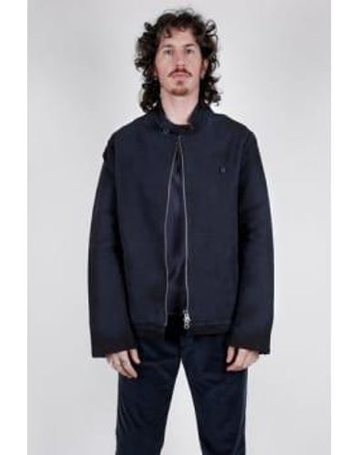 Hannes Roether Heavy Cotton Zip Up Jacket - Blu