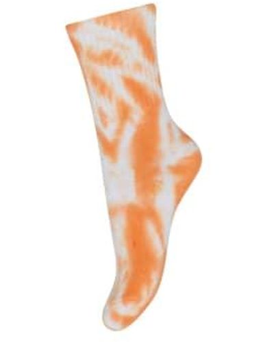 mpDenmark : Calcetines adler tie -dye - Naranja