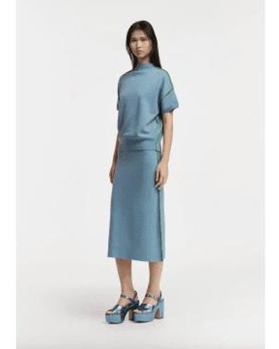 Essentiel Antwerp Folder Knitted Skirt Bright Sky S - Blue