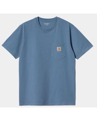 Carhartt T-shirt s/s pocket sorrent - Blau