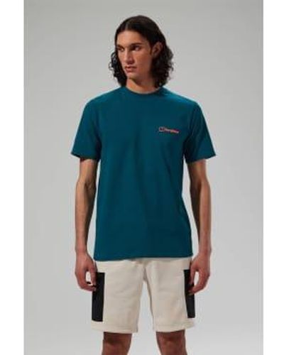 Berghaus S Mtn Silhouette Short Sleeve T Shirt Medium - Blue