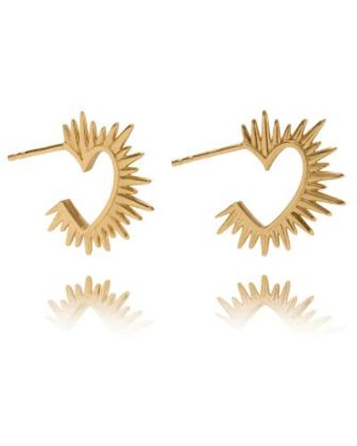 Rachel Jackson Electric Love Heart Hoop Earrings Plated - Metallic