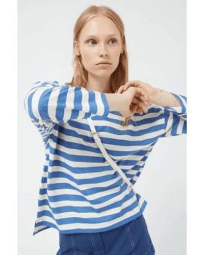 Compañía Fantástica T-shirt à manches longues à rayures bleues