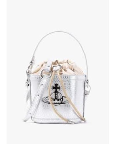 Vivienne Westwood S Daisy Leather Drawstring Bucket Bag - White