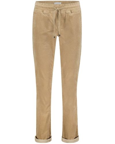 Red Button Trousers Tessy Cord -Sand - Natur