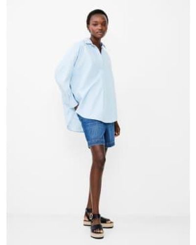 French Connection Appelona Broderie Anglaise Shirt-cashmere -72wdd - Blue