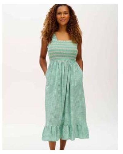 Lilac Rose Lilac Sugarhill Maddy Shirred Sundress In Green Gingham - Verde