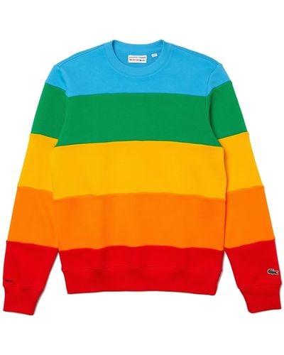 Lacoste Polaroid Color Striped Fleece Sweatshirt Multicolor