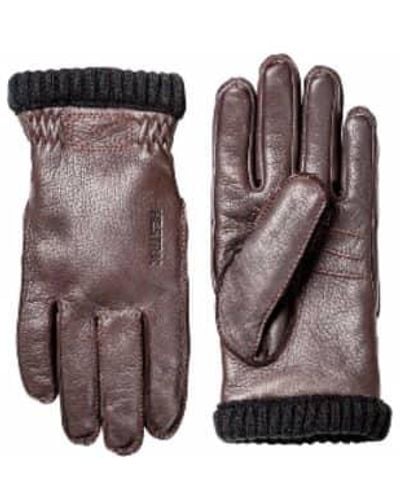 Hestra Deerskin Primaloft Rib Gloves 8 /black - Brown