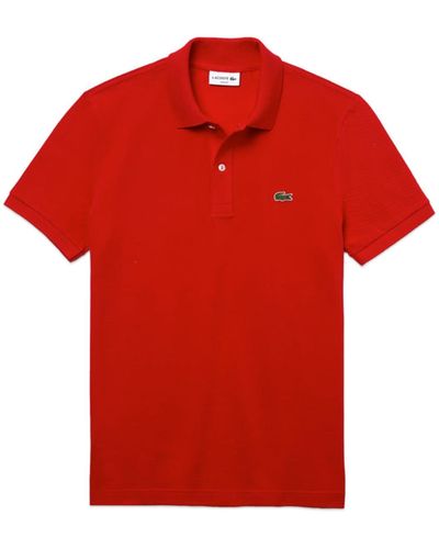 Lacoste Short Sleeved Slim Fit Polo Ph4012 Bright Red - Rosso