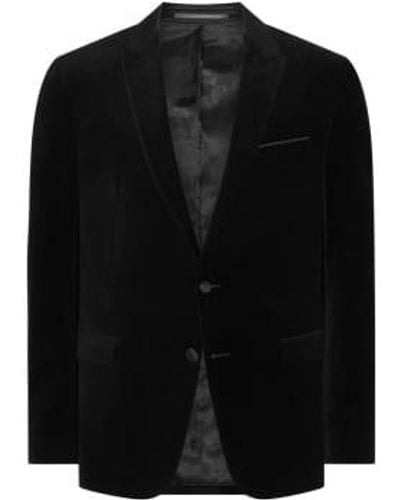Remus Uomo Monti Velvet Suit Jacket 48 - Black