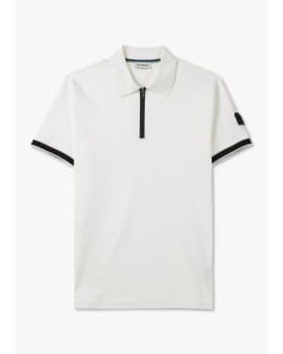 Sandbanks Mens Silicone Zip Polo Shirt In - Bianco