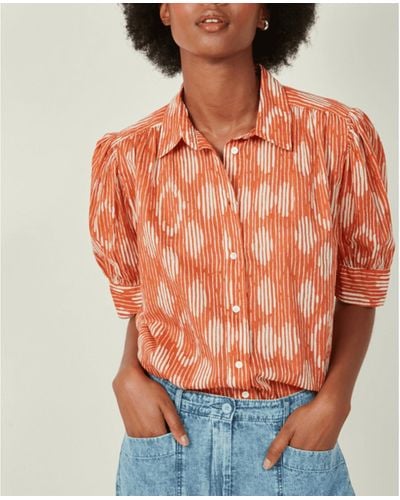 Hartford Cassy Orange Woven Shirt