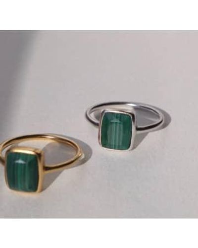 Lines & Current 'monroe' Malachite Ring Lp - Metallic