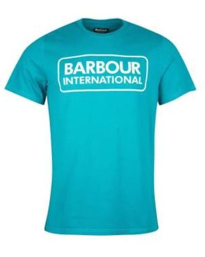 Barbour International Essential Large Logo T-shirt Shad Spruce - Azul