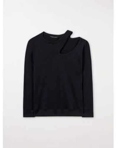 Luisa Cerano Cut Out Sweatshirt Uk 8 - Black