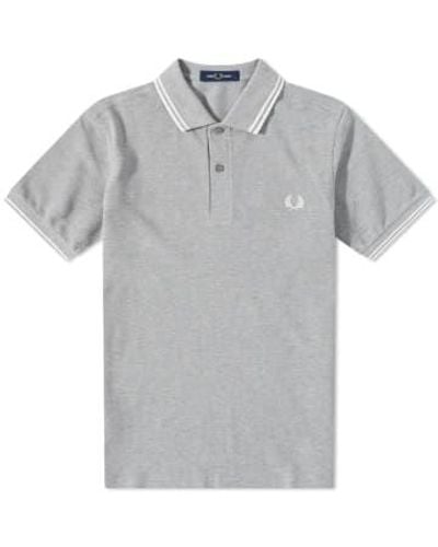 Fred Perry Slim Fit Twin Tipped Polo Shirt - Gray