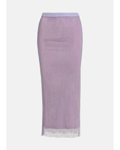 Essentiel Antwerp Flaminglips Mesh Midi Skirt Lilac 34 - Purple
