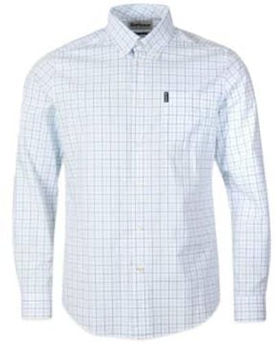 Barbour Chemise tattersall 16 tailored bleu clair