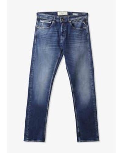 Replay Jeans rectos originales hombre grover en azul medio