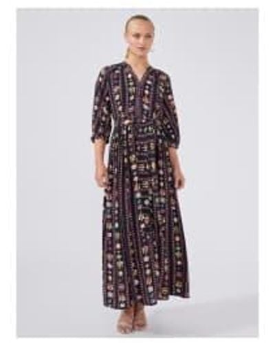Hayley Menzies Crop sleeve tie take maxi robe taille: l, col - Blanc