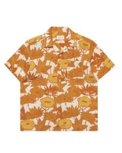 Far Afield Selleck Ss Shirt Flower Collage Print In Gold From - Metallizzato
