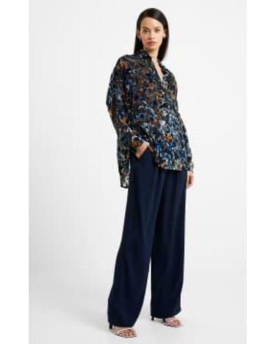 French Connection Avery Burnout Popover Shirt 72Vcm - Blu