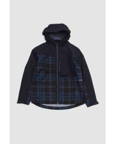 Pop Trading Co. Big Pocket Hooded Jacket /navy Check S - Blue