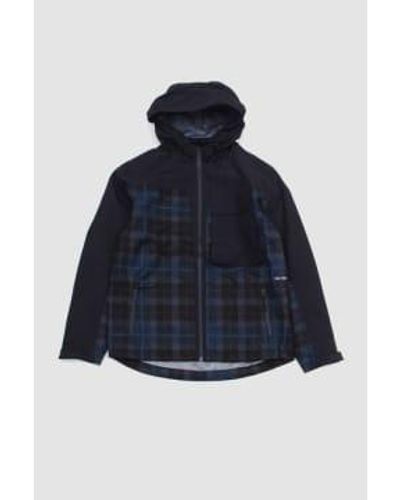 Pop Trading Co. Big Pocket Hooded Jacket /navy Check - Blue