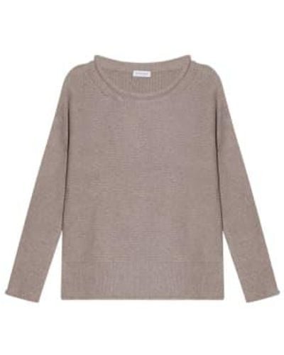 Cashmere Fashion Engage Recycled Kashmir Pullover Round-age Neckline - Gray