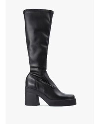 Miista S Norma Tall Stretch Leather Boots - Black