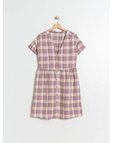indi & cold Lilac Rustic Check -Kleid - Pink