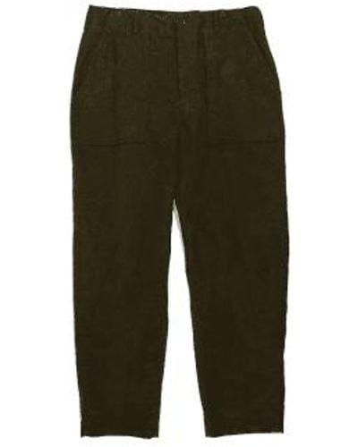 Engineered Garments Fatigue Trousers Olive Cotton Moleskin Xs - Green