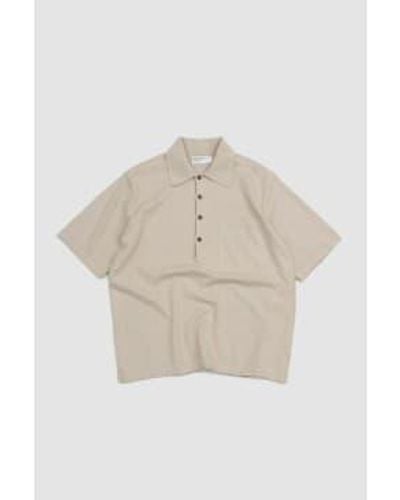 Universal Works Pullover Knit Shirt Ecru Melange Eco Cotton - Bianco