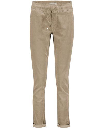 Red Button Trousers Tessy Cord Clay - Natural