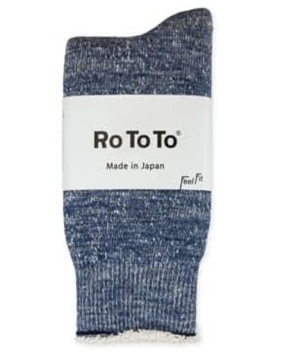 RoToTo Deep Ocean Double Face Merino Socks - Blu