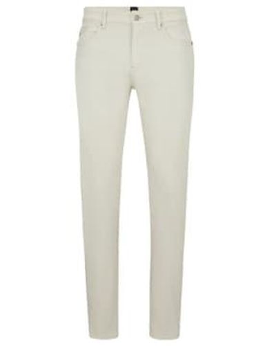 BOSS Delaware3-1 jeans ajuste lgado en súper suave abierto blanco italiano denim 50501074 131 - Gris