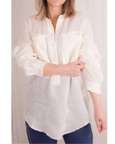 European Culture Camisa lino en crema - Neutro