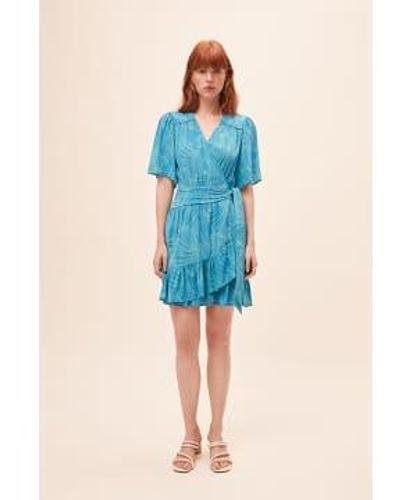 Suncoo Cia Lagoon Shell Wrap Dress - Blue