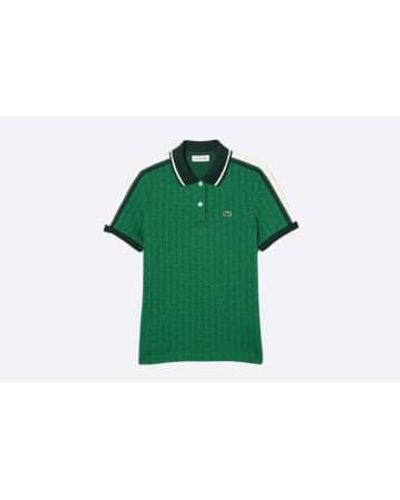 Lacoste Polo gerippter Kragenhemd - Grün